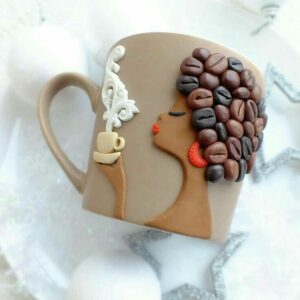 Mug Artisanal "Femme au Café"